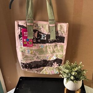 Stylish Pink and Green Tote Bag